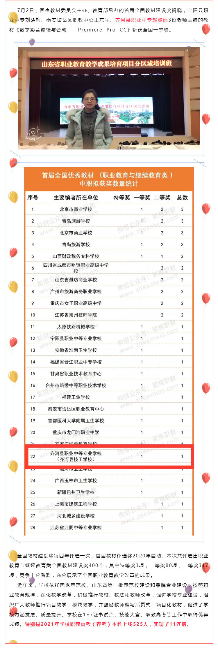 喜报！微山县职业中专教师赵淑娟参编教材斩获首届全国优秀教材建设奖一等奖_壹伴长图1.jpg